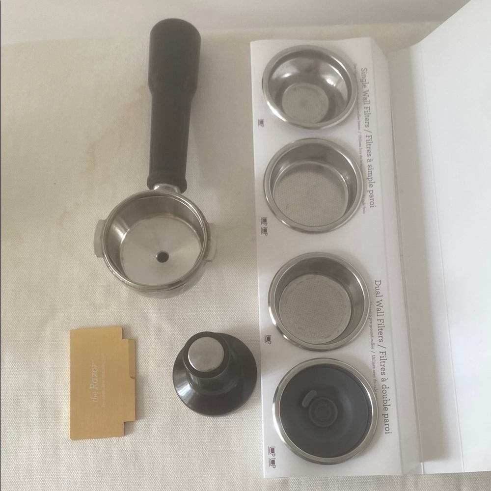 Breville Espresso Filter and Tamper Set - Black and Silver